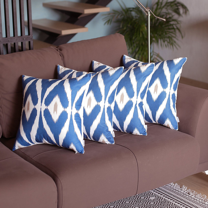 Ikat Lumbar 12"x 20" & Square 18"x 18" Boho Throw Pillow Covers Sets