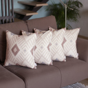 Tortilla Brown, Beige - 18x18 4-piece Ikat Lumbar 12"x 20" & Square 18"x 18" Boho Throw Pillow Covers Sets