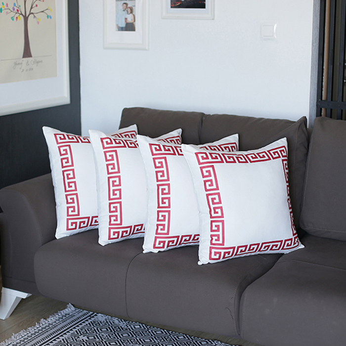 Decorative Throw Pillow Cover Greek Key Square & Lumbar for Couch, Bedding