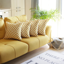 Square 18" x 18" Yellow, White Decorative Geometric Diagonal Set of 4 Throw Pillow Cover 18" in. x 18" in. Square for Couch, Bedding