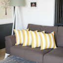 Yellow 4-piece Decorative Geometric Stripe Throw Pillow Cover 18" in. x 18" in. Square for Couch, Bedding