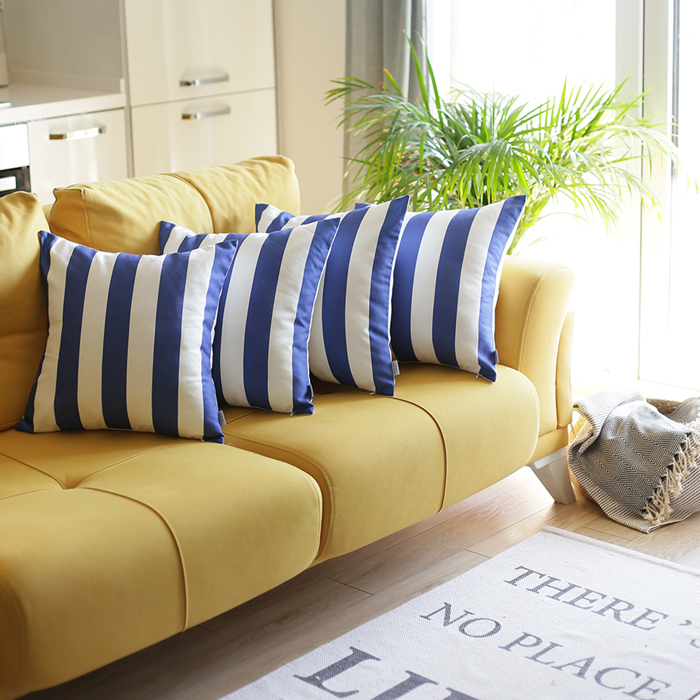 Decorative Geometric Stripe Throw Pillow Cover 18" in. x 18" in. Square for Couch, Bedding