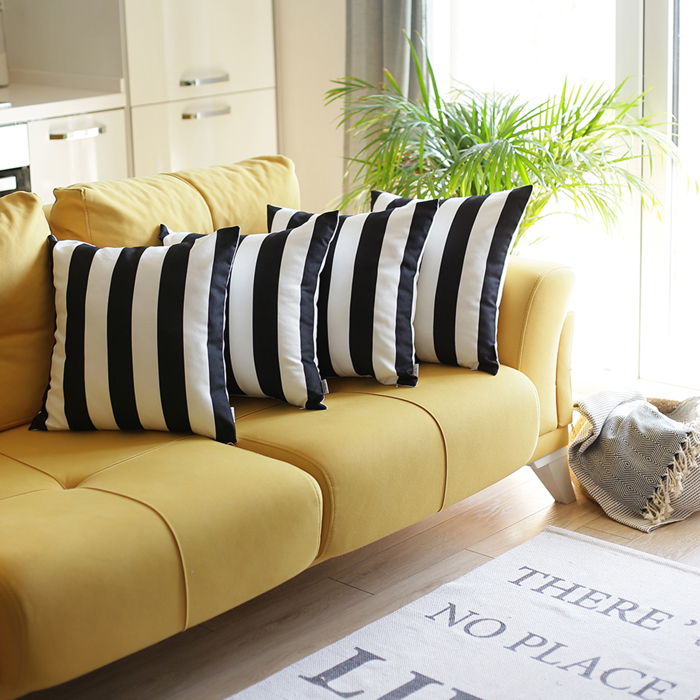 Decorative Geometric Stripe Throw Pillow Cover 18" in. x 18" in. Square for Couch, Bedding