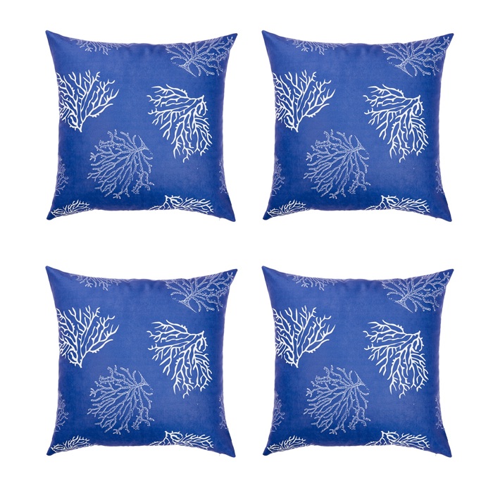 Nautical Coastal Reef Decorative Single Throw Pillow Cover 18" in. x 18" in. Square