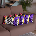 Purple - 12x20 4-piece Ikat Lumbar 12"x 20" & Square 18"x 18" Boho Throw Pillow Covers Sets