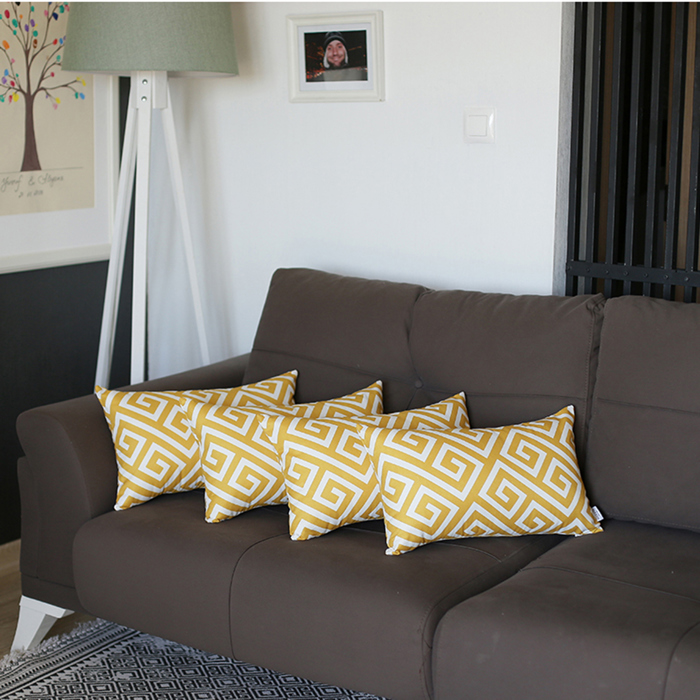 Decorative Throw Pillow Cover Greek Key Square & Lumbar for Couch, Bedding