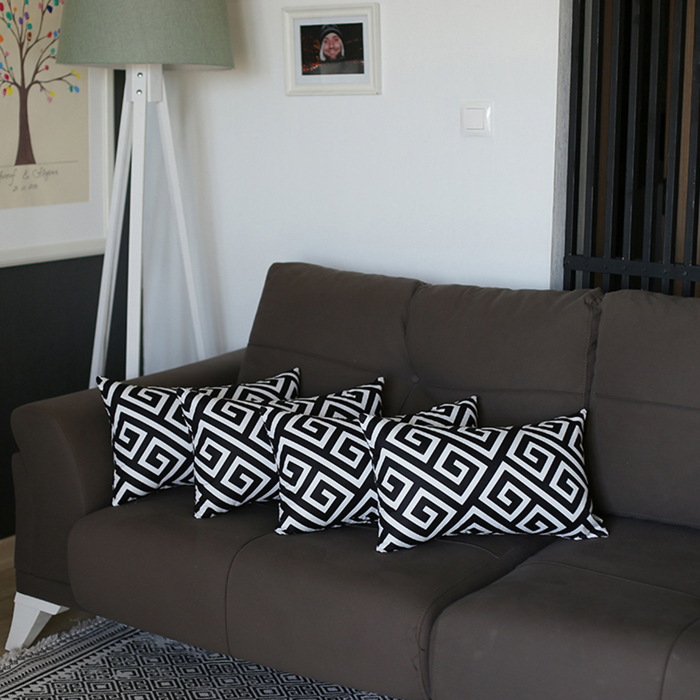 Decorative Throw Pillow Cover Greek Key Square & Lumbar for Couch, Bedding