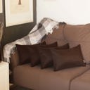 Brown 12X20" Honey Set of 4 Decorative Throw Pillow Cover Solid Color Lumbar & Square Pillowcase for Couch, Bedding