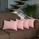 Light Pink 12X20" Honey Set of 4 Decorative Throw Pillow Cover Solid Color Lumbar & Square Pillowcase for Couch, Bedding