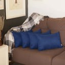 Navy Blue 12X20" Honey Set of 4 Decorative Throw Pillow Cover Solid Color Lumbar & Square Pillowcase for Couch, Bedding