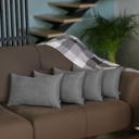 Gray 12X20" Honey Set of 4 Decorative Throw Pillow Cover Solid Color Lumbar & Square Pillowcase for Couch, Bedding