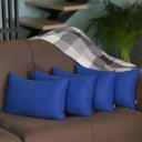 Sapphire Blue 12X20" Honey Set of 4 Decorative Throw Pillow Cover Solid Color Lumbar & Square Pillowcase for Couch, Bedding