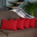 Red 12X20" Honey Set of 4 Decorative Throw Pillow Cover Solid Color Lumbar & Square Pillowcase for Couch, Bedding