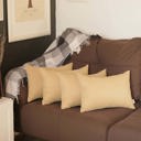 Beige 12X20" Honey Set of 4 Decorative Throw Pillow Cover Solid Color Lumbar & Square Pillowcase for Couch, Bedding