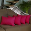 Pink 12X20" Honey Set of 4 Decorative Throw Pillow Cover Solid Color Lumbar & Square Pillowcase for Couch, Bedding