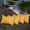 Yellow 12X20" Honey Set of 4 Decorative Throw Pillow Cover Solid Color Lumbar & Square Pillowcase for Couch, Bedding