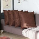 Brown 22X22" Honey Set of 4 Decorative Throw Pillow Cover Solid Color Lumbar & Square Pillowcase for Couch, Bedding