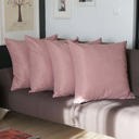 Light Pink 22X22" Honey Set of 4 Decorative Throw Pillow Cover Solid Color Lumbar & Square Pillowcase for Couch, Bedding