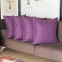 Purple 22X22" Honey Set of 4 Decorative Throw Pillow Cover Solid Color Lumbar & Square Pillowcase for Couch, Bedding