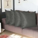 Gray 22X22" Honey Set of 4 Decorative Throw Pillow Cover Solid Color Lumbar & Square Pillowcase for Couch, Bedding
