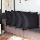 Black 22X22" Honey Set of 4 Decorative Throw Pillow Cover Solid Color Lumbar & Square Pillowcase for Couch, Bedding