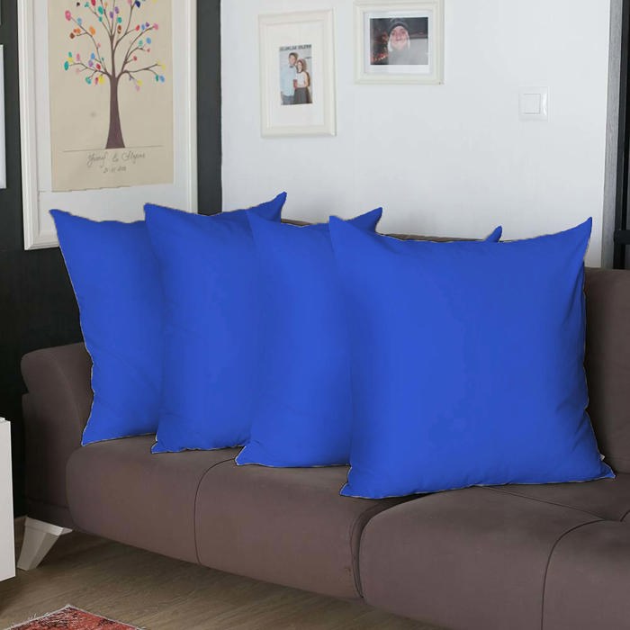 Honey Set of 4 Decorative Throw Pillow Cover Solid Color Lumbar & Square Pillowcase for Couch, Bedding