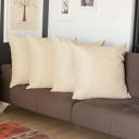 Beige 22X22" Honey Set of 4 Decorative Throw Pillow Cover Solid Color Lumbar & Square Pillowcase for Couch, Bedding