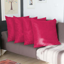 Pink 22X22" Honey Set of 4 Decorative Throw Pillow Cover Solid Color Lumbar & Square Pillowcase for Couch, Bedding
