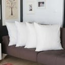 White 24" & Up Honey Set of 4 Decorative Throw Pillow Cover Solid Color Lumbar & Square Pillowcase for Couch, Bedding