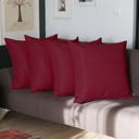 Claret Red 24" & Up Honey Set of 4 Decorative Throw Pillow Cover Solid Color Lumbar & Square Pillowcase for Couch, Bedding