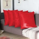 Red 24" & Up Honey Set of 4 Decorative Throw Pillow Cover Solid Color Lumbar & Square Pillowcase for Couch, Bedding