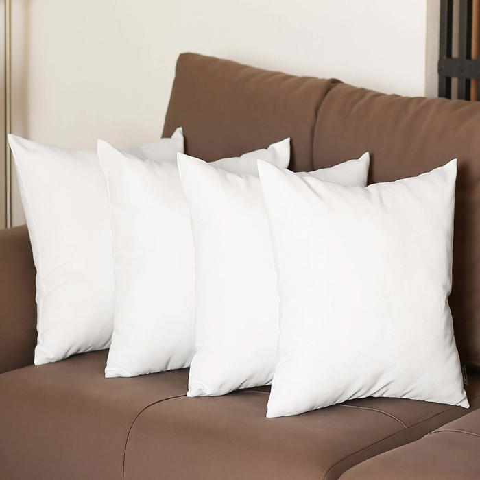 Honey Set of 4 Decorative Throw Pillow Cover Solid Color Lumbar & Square Pillowcase for Couch, Bedding