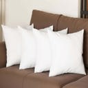 White 16X16" Honey Set of 4 Decorative Throw Pillow Cover Solid Color Lumbar & Square Pillowcase for Couch, Bedding