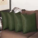 Fern Green 16X16" Honey Set of 4 Decorative Throw Pillow Cover Solid Color Lumbar & Square Pillowcase for Couch, Bedding