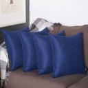 Navy Blue 16X16" Honey Set of 4 Decorative Throw Pillow Cover Solid Color Lumbar & Square Pillowcase for Couch, Bedding