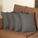 Gray 16X16" Honey Set of 4 Decorative Throw Pillow Cover Solid Color Lumbar & Square Pillowcase for Couch, Bedding