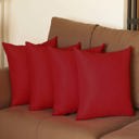 Red 16X16" Honey Set of 4 Decorative Throw Pillow Cover Solid Color Lumbar & Square Pillowcase for Couch, Bedding