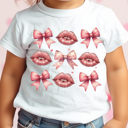  Toddler Coquette Lips & Bows Valentine's Tee