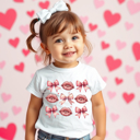  Toddler Coquette Lips & Bows Valentine's Tee