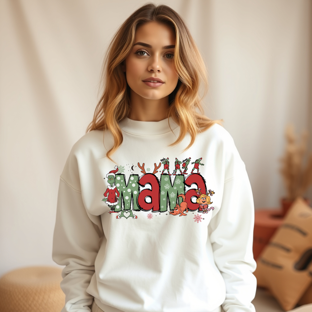 Women's Green Meanie Mama Sweatshirt