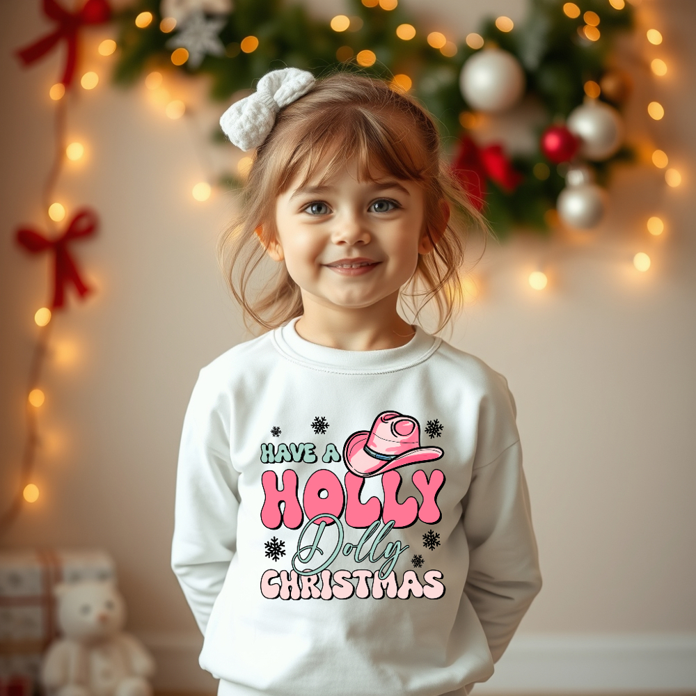 Kids Holly Dolly Christmas Sweatshirt