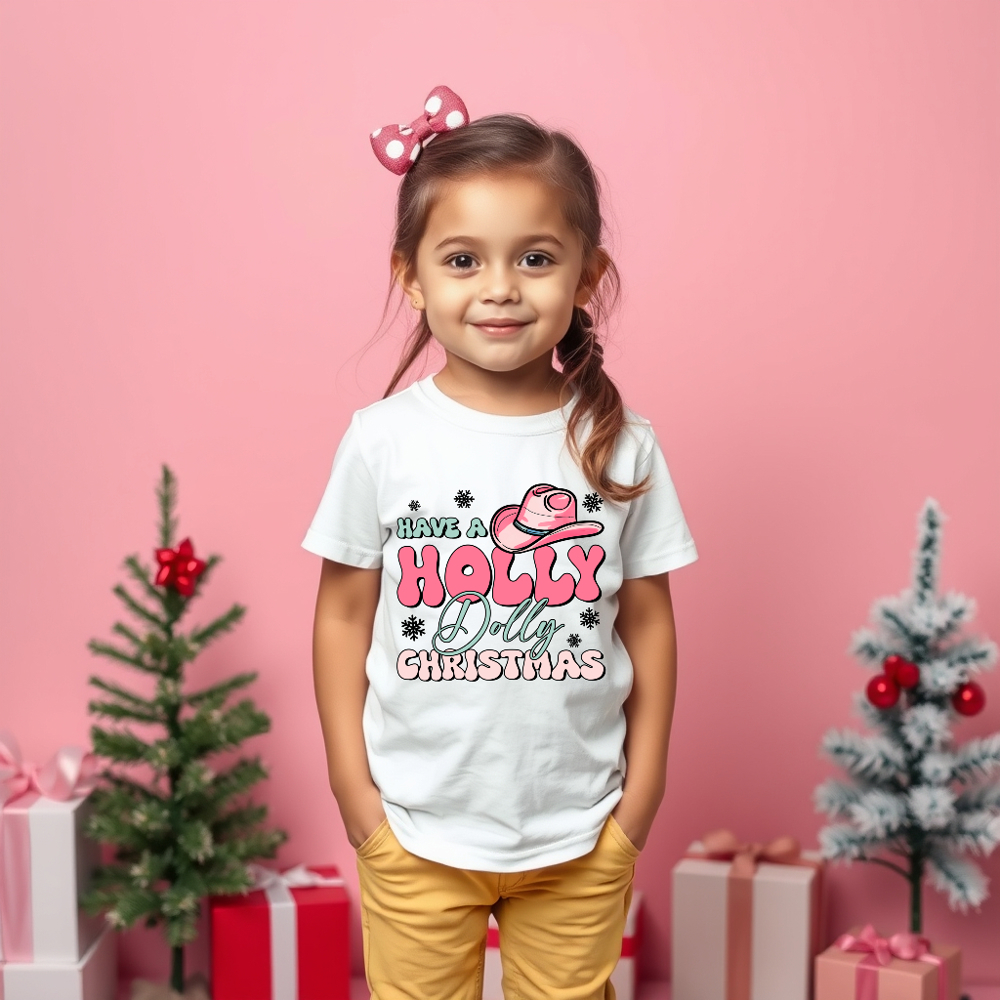 Kids Holly Dolly Christmas Tee