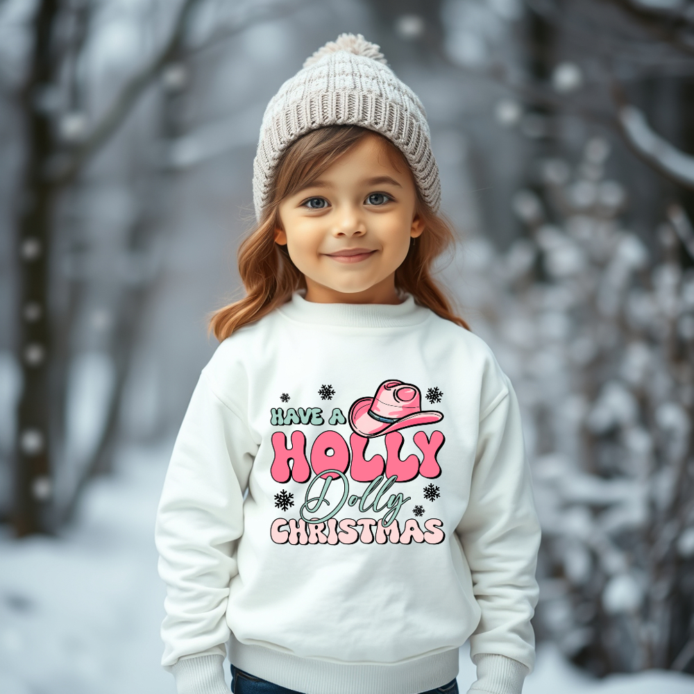 Kids Holly Dolly Christmas Sweatshirt