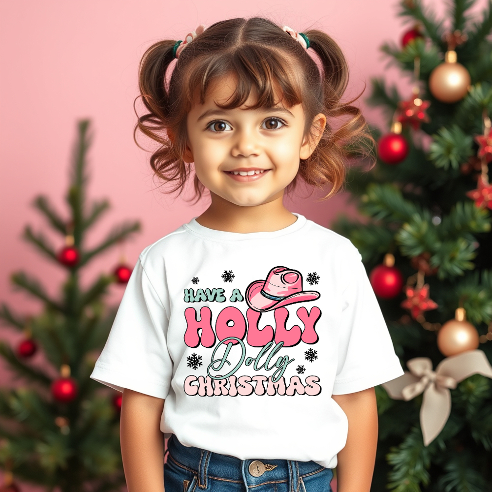 Kids Holly Dolly Christmas Tee