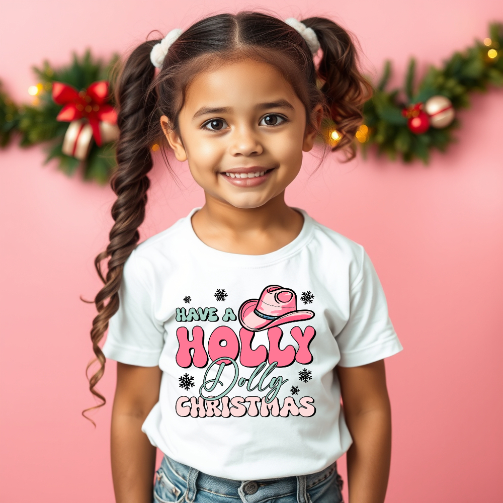 Kids Holly Dolly Christmas Tee