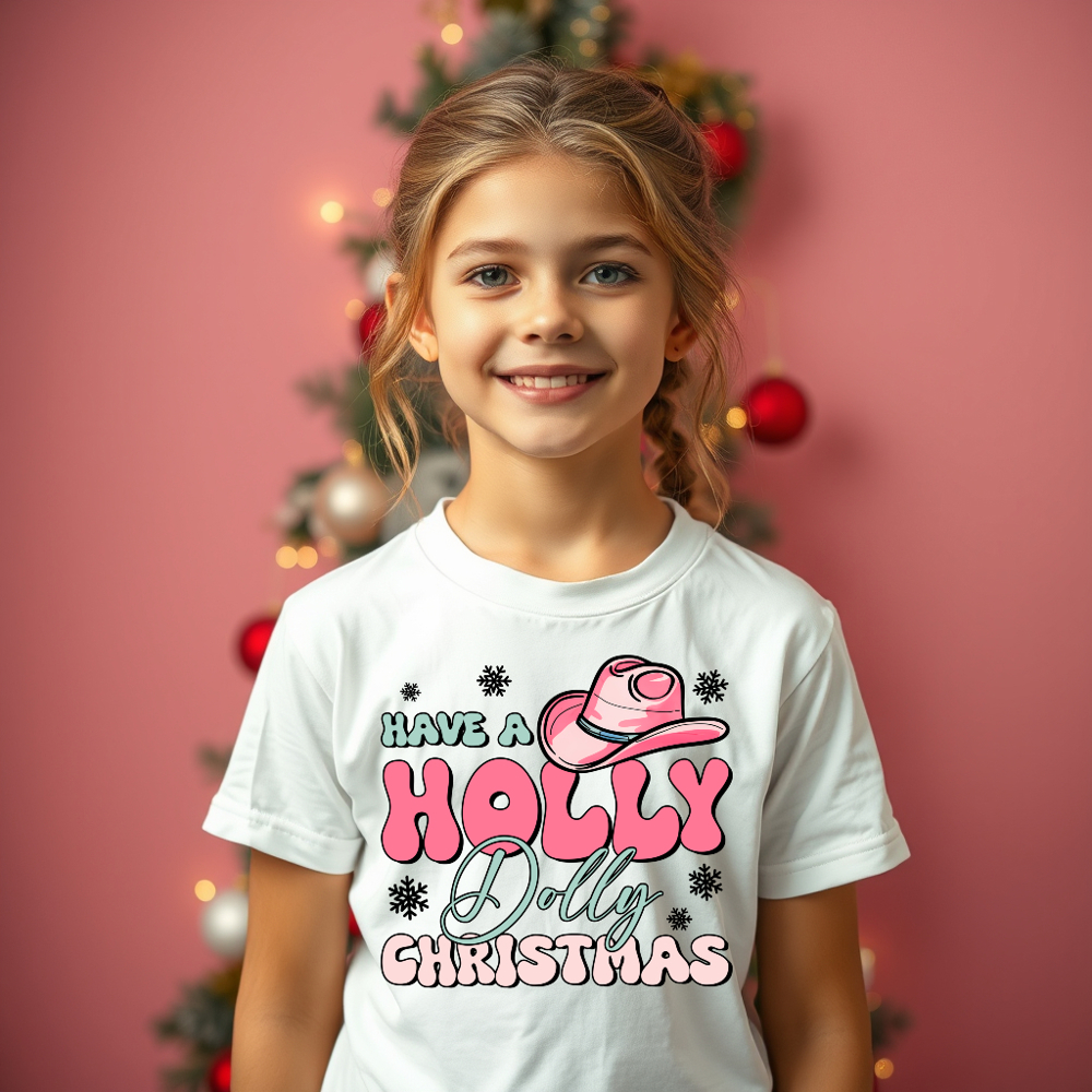 Kids Holly Dolly Christmas Tee