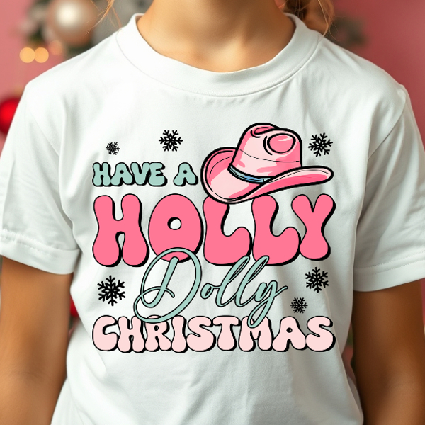 Kids Holly Dolly Christmas Tee