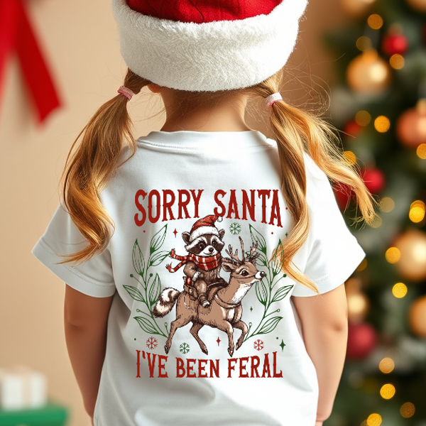 Toddler Sorry Santa, I've Been Feral Tee