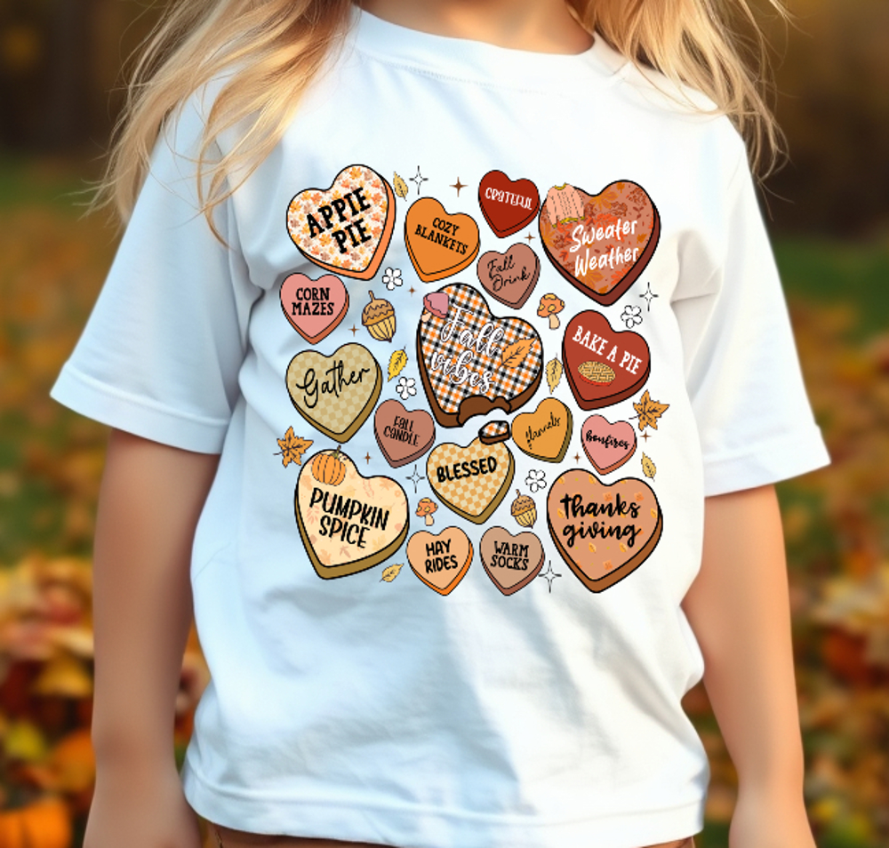 Toddler Fall Conversation Hearts Tee