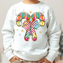 4T Toddler Watercolor Candy Cane Sweatshirt